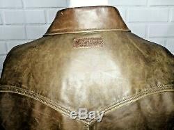 Mens Vintage MALBORO CLASSICS 100% Horse Skin Leather Zip Jacket XXL 2XL Brown
