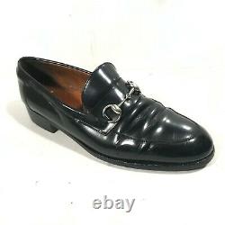 Mens vintage Gucci horse bit loafers size 9 D Black Slip On Shoes 1362