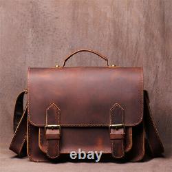 Messenger Bag Vintage Genuine Leather Satchel Crossbody Shoulder Travel Bookbag