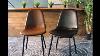 Milan Eames Style Brown Vintage Leather Dining Chair With Black Metal Legs