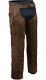 Milwaukee Leather 5518 Men's Vintage Crazy Horse Brown Motorcycle Chaps XL