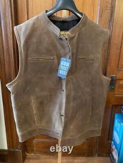 Milwaukee Leather MLM3519 Men's Crazy Horse Brown Vintage Leather Vest 3XL