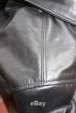 Monarch War Model Size 44 Half Belt Italian Leather Horse Hide Jacket