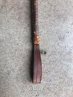 NICE Vintage Horse Riding Leather Crop Whip Concealed Dagger Equestrian