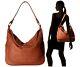 NWT FRYE Campus Large Rivet Vintage Leather Hobo Shoulder Bag, Saddle (FREE S&H)