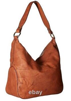 NWT FRYE Campus Large Rivet Vintage Leather Hobo Shoulder Bag, Saddle (FREE S&H)