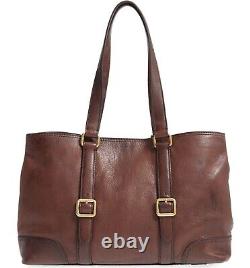 NWT! FRYE Claude Italian Vintage Leather Tote, Chocolate (FREE S&H)