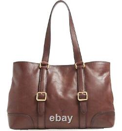 NWT! FRYE Claude Italian Vintage Leather Tote, Chocolate (FREE S&H)