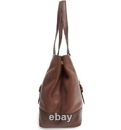 NWT! FRYE Claude Italian Vintage Leather Tote, Chocolate (FREE S&H)