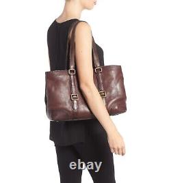 NWT! FRYE Claude Italian Vintage Leather Tote, Chocolate (FREE S&H)