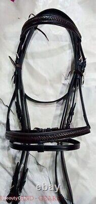 New Horse Genuine Leather Show Snaffle Bridle & Reins Set! New Horse Tack