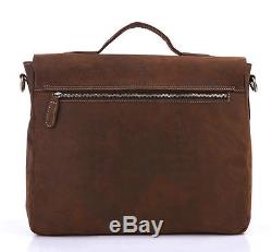 New Vintage Crazy Horse Leather Men's Briefcases Handbag Messenger Business Bag