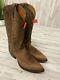 New Vintage TONY LAMA Size 10 D Tan Crazy Horse Mens Cowboy Boots 6478Z NIB USA