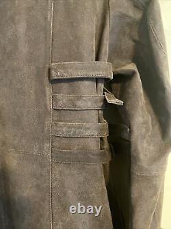 Newport News Horse Riding Long Duster Brown Leather Equestrian VTG Trench Coat 6