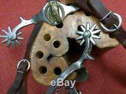 Nice pair of original Vintage Cowboy Spurs withLeather Has Horse Head on it