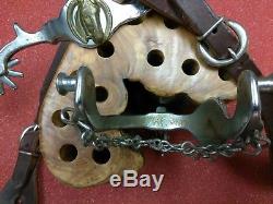 Nice pair of original Vintage Cowboy Spurs withLeather Has Horse Head on it