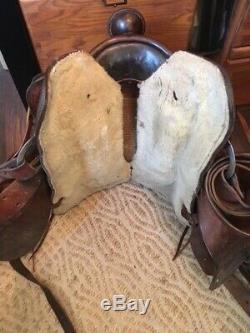 Nicely Tooled Vintage Western Saddlery Saddle 14 seat with horse head detail
