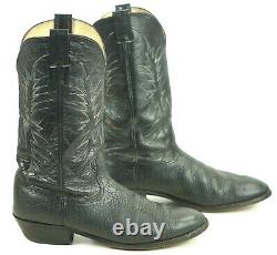 Nocona Black Leather Western Cowboy Boots Vintage 1990 US Made Men's 11.5 D