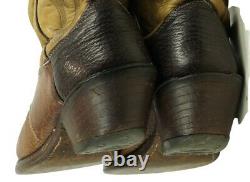 Nocona Distressed Buckaroo Cowboy Boots 3-Tone Vintage US Made Men 8.5 Women 10