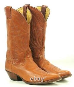 Nocona Pumpkin Brown Orange Leather Cowboy Boots Vintage US Made Women's 9.5 B