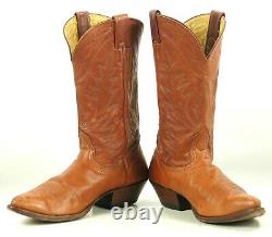 Nocona Pumpkin Brown Orange Leather Cowboy Boots Vintage US Made Women's 9.5 B