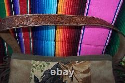 OOAK Large Custom Design Serape Needlepoint Horse Leather Fringe Western Purse