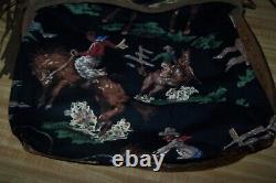 OOAK Large Custom Design Serape Needlepoint Horse Leather Fringe Western Purse