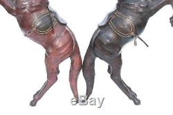 Old Vintage Leather Covered Horse Figure Pair Decorative Collectible