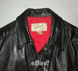 Old vtg 1950s Hercules Leather Motorcycle Jacket Bomber Size 42 Horse Hide Nice