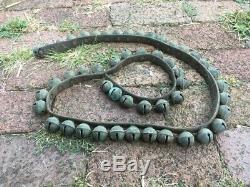 Original Leather Strap 50 Antique Sleigh Bells Small Vintage Horse Jingle Bell