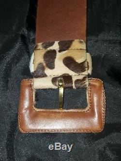 PRADA cintura belt vintage pelle leather cavallino horse fabric size 75 h. 5 cm