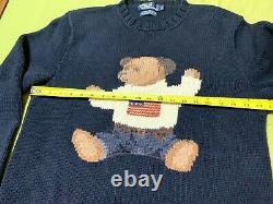 PRISTINELIMITED POLO Ralph Lauren Sit Down Bear Hand Knit Sweater Vintage