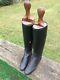 Pair of Vintage Leather Horse Riding Boots with Wooden Boot Trees L & R