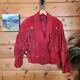 Pelle Milano Vintage Red Suede Leather Western Jacket Fringe Cowgirl Rodeo Sz M