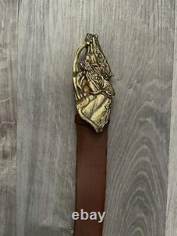 Polo Ralph Lauren Collection Vintage Double horse Heads Brown belt leather Woman