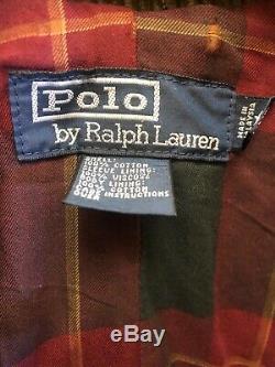 Polo Ralph Lauren Corduroy Shooting Hunting Jacket VTG Leather Trim Detail