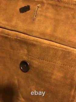 Polo Ralph Lauren Genuine Leather Suede Barn Chore Coat Mens Size Large Vintage