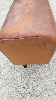 Pommel Horse Gymnastic Leather Bench Seat Desk Stool Handle Decor Sport Vintage