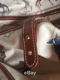 RALPH LAUREN RARE vintage horse POLO PLAYING print crossbody shoulder handbag