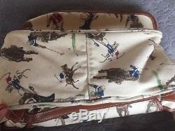 RALPH LAUREN RARE vintage horse POLO PLAYING print crossbody shoulder handbag