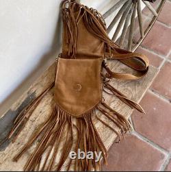 RALPH LAUREN? RUGBY Vtg Fringed Leather Crossbody Western Southwestern Boho Bag