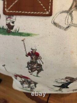 RALPH LAUREN Vintage POLO Player HORSE PRINT Tote bag Shopper Travel Bag