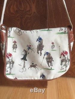 RALPH LAUREN vintage horse POLO PLAYING print crossbody shoulder handbag