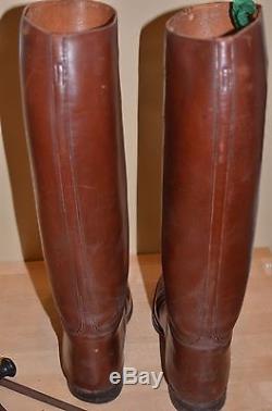 RARE 30's MANFIELD & SONS english EQUESTRIAN HORSE RIDING BOOTS brown leather 9