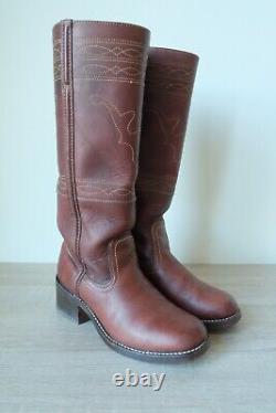 RARE Frye Campus Stitching Horse Leather Riding Boot 7.5 B Western Cowboy 77370