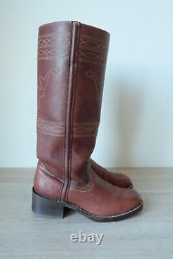 RARE Frye Campus Stitching Horse Leather Riding Boot 7.5 B Western Cowboy 77370