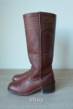 RARE Frye Campus Stitching Horse Leather Riding Boot 7.5 B Western Cowboy 77370