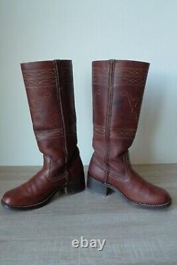 RARE Frye Campus Stitching Horse Leather Riding Boot 7.5 B Western Cowboy 77370