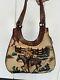 RARE Isabella Fiore Vintage Leather Exterior Horse Beaded Bag With Bag