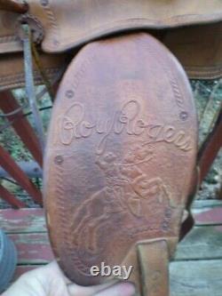 RARE! VTG 1950's ROY ROGERS Leather Horse Pony SADDLE Youth Child 13 x 19